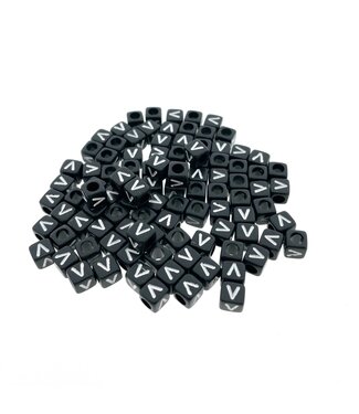 123Paracord Paracord Alphabet Perlen Schwarz V