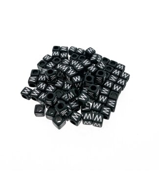 123Paracord Paracord Alphabet Perlen Schwarz W