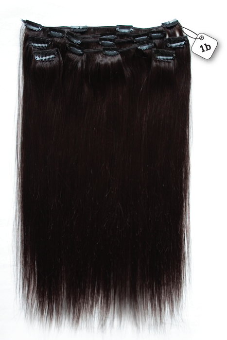 RedFox Clip-in Extensions - Straight - #1b Natural Black