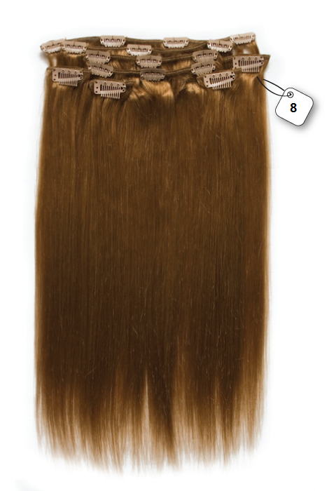 RedFox Clip-in Extensions - Straight - #8 Cinnamon