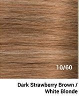 RedFox Clip-in Extensions - Straight - #10/60 Dark Strawberry Brown/ White Blonde