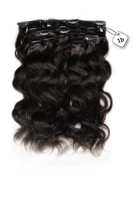 RedFox Clip-in Extensions - Body Wave - #1b Natural Black