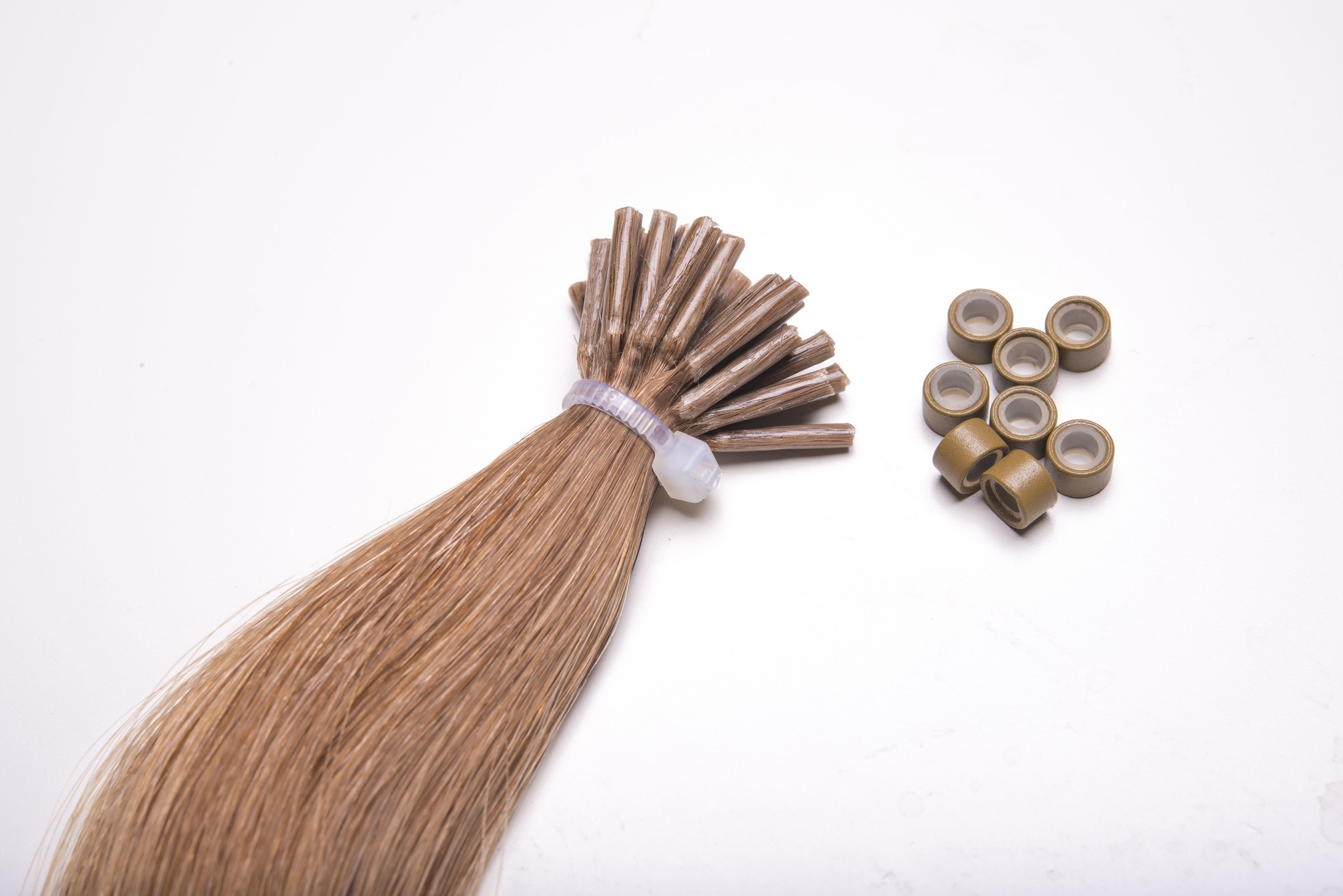 SilverFox Microring Extensions -  Loose Wave-  #8 Cinnamon - 55 cm