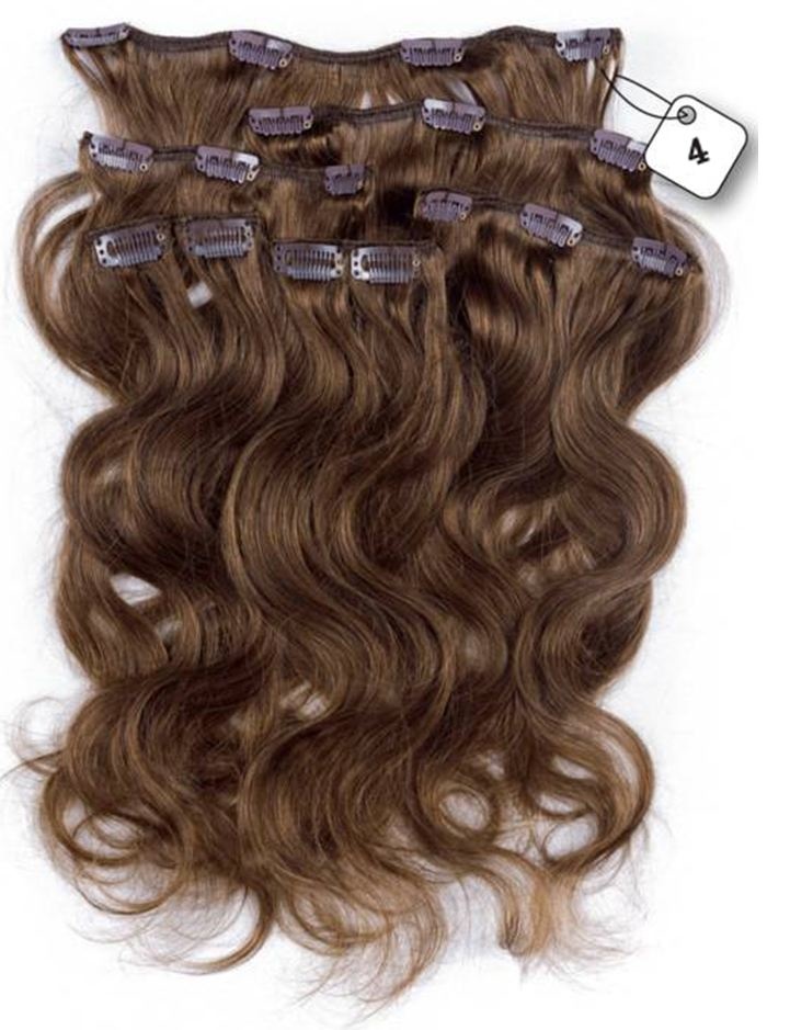 RedFox Clip-in Extensions - Body Wave - #4 Chocolate Brown