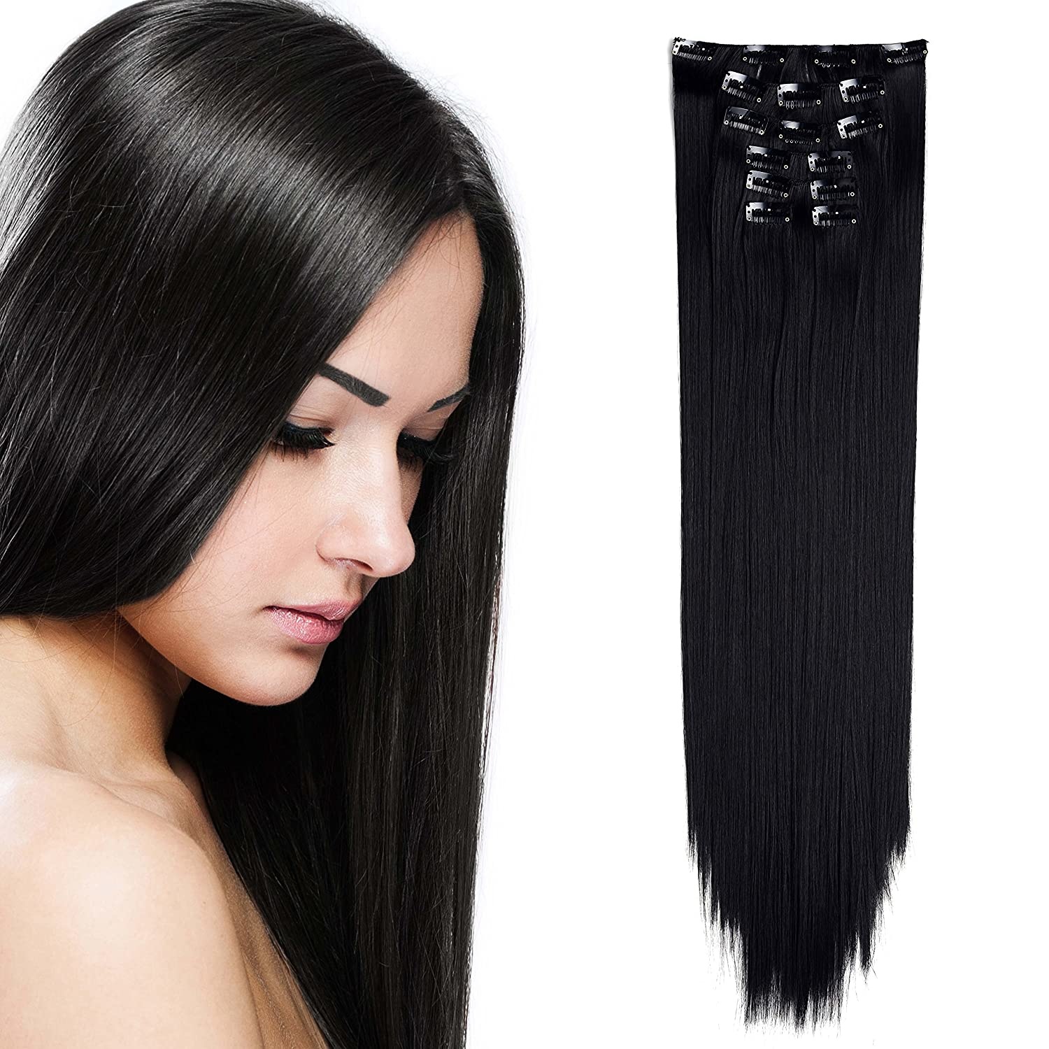 Synthetic Fiber Clip in Extensions- Straight (777)