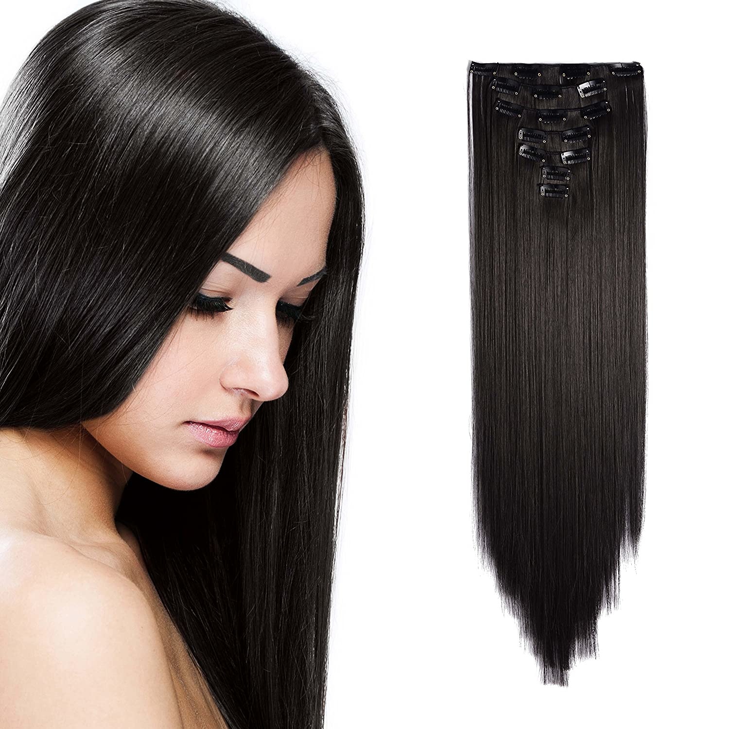 Synthetic Fiber Clip in Extensions- Straight (777)