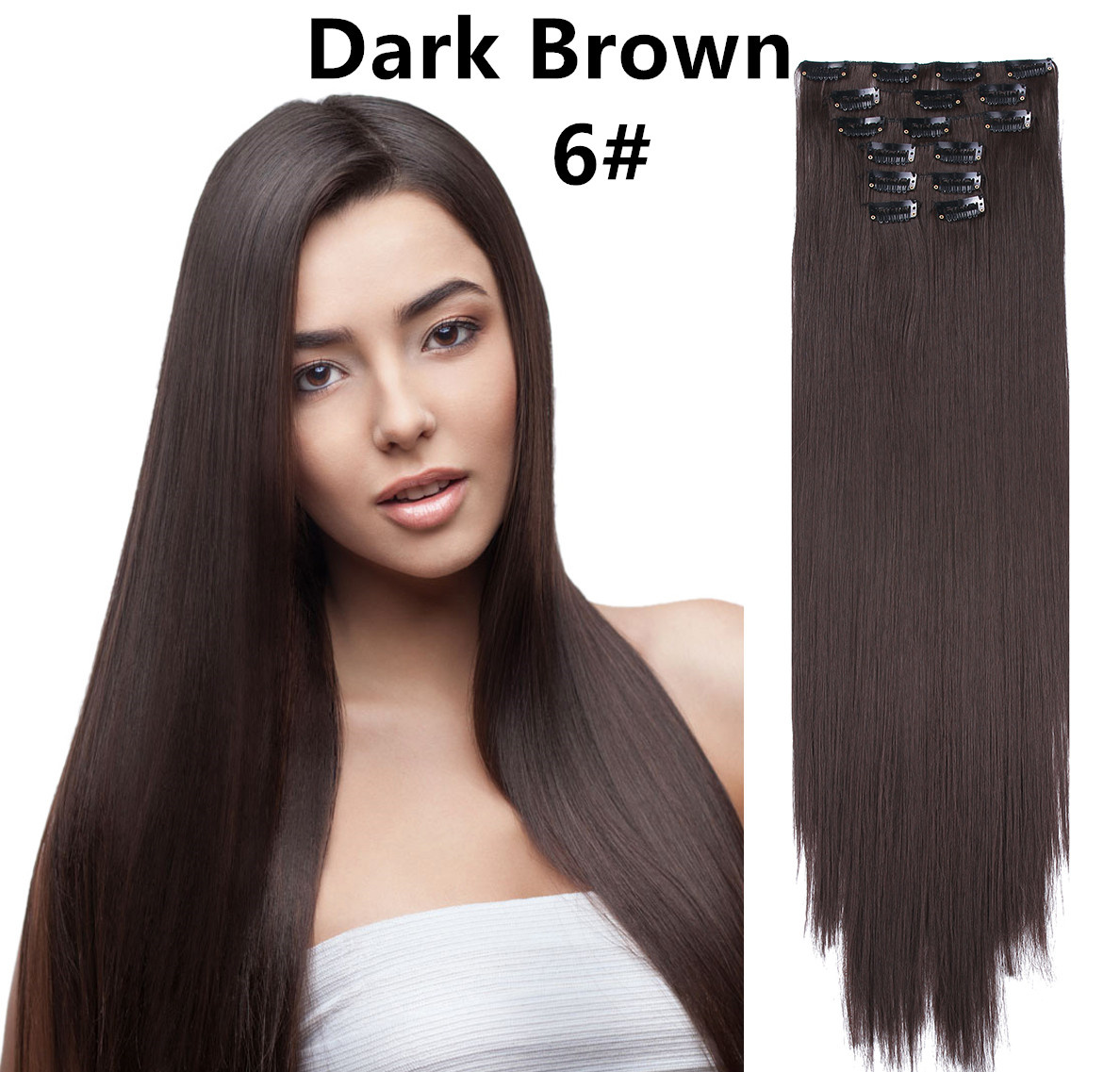 Synthetic Fiber Clip in Extensions- Straight (777)
