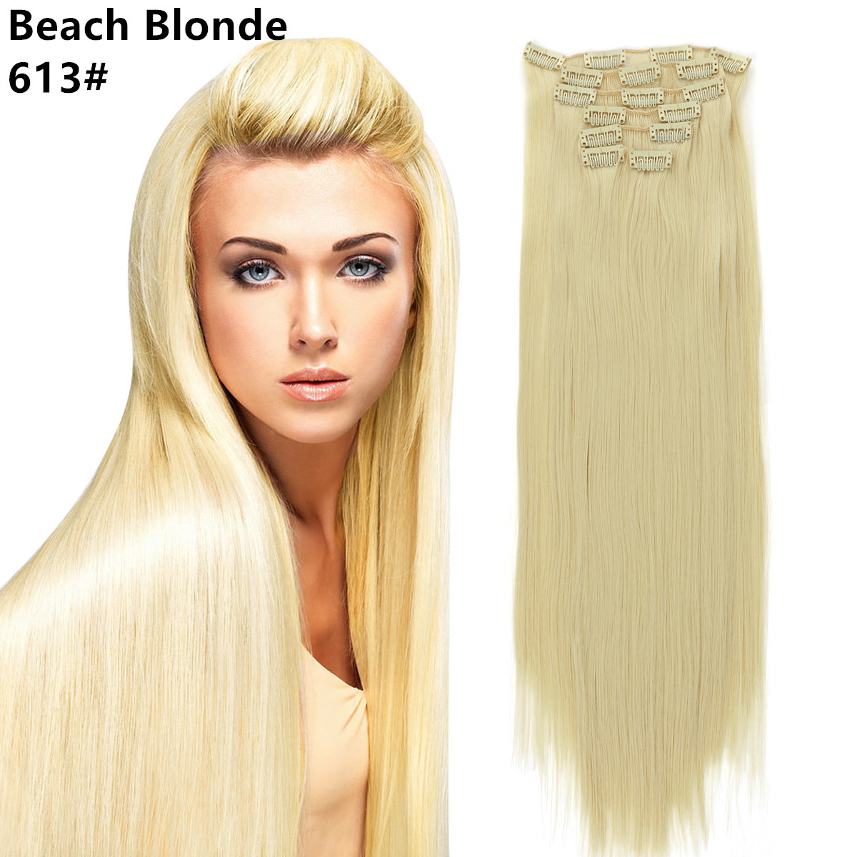 Synthetic Fiber Clip in Extensions- Straight (777)