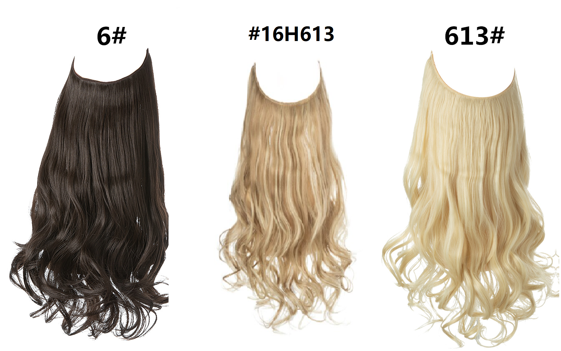 Synthetic Fiber Clip in Extensions Single/ EZ-Wire- BodyWave (M01)