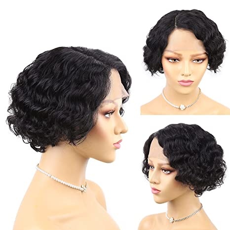Shri Indian (Shri) Human Hair Front Lace Wig - Pixie Curly