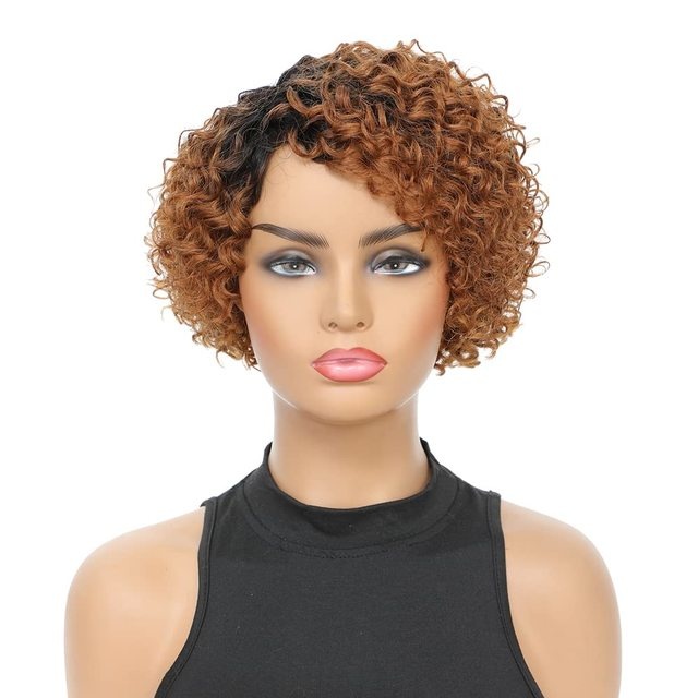 Shri Indian (Shri) Human Hair Front Lace Wig - Pixie Curly