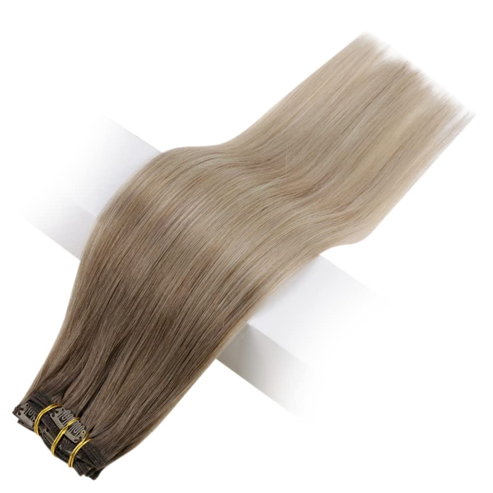 RedFox Clip-in Extensions  - Luxury - 45cm- #BE557 (Ombré Ash Blonde)