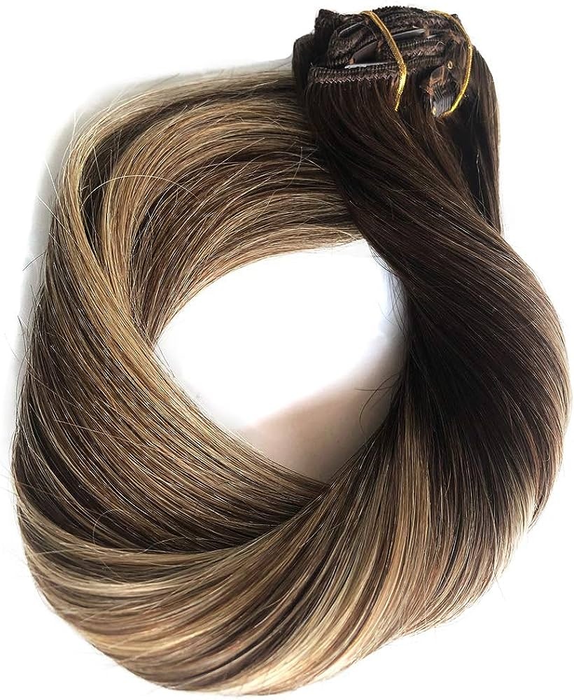 RedFox Clip-in Extensions  - Luxury - 45cm- #BE522 (Bronde Balayage Caramel)