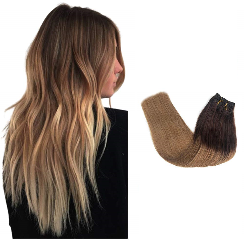 RedFox Clip-in Extensions  - Luxury - 45cm- #0E605 (Ombre Burnt Toffee)