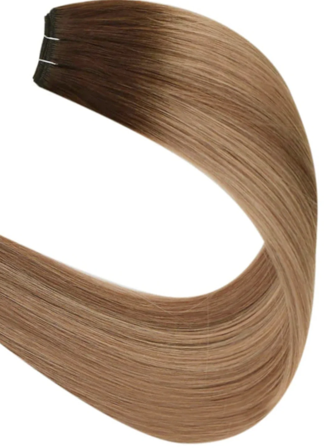 Virgin hair Genius Weft 50gram #OE607- Dark Brown & Caramel Blonde Balayage Virgin hair Genius Weft 50gram #OE607- Dark Brown & Caramel Blonde Balayage