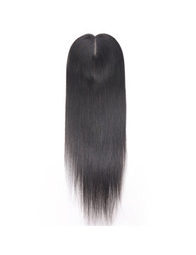Mono Haar Topper-7.5 cm * 12.5 cm 100% Human Hair #NA Natural Black