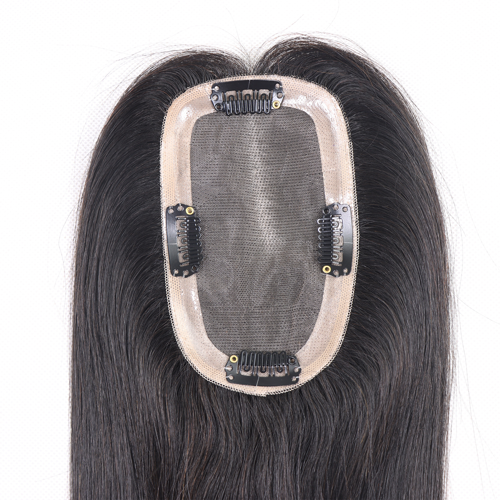 Mono Haar Topper-7.5 cm * 12.5 cm 100% Human Hair #NA Natural Black