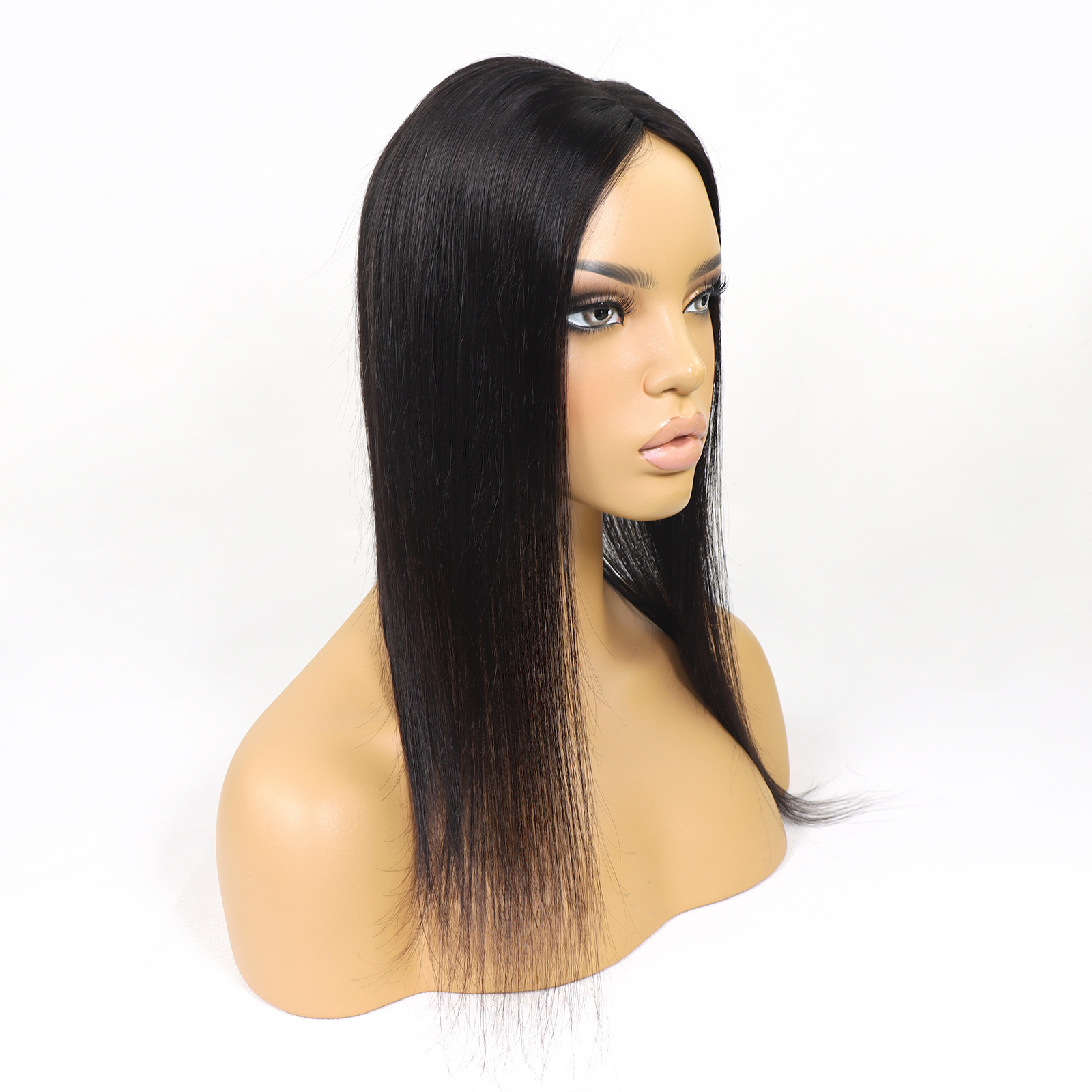 Mono Haar Topper-7.5 cm * 12.5 cm 100% Human Hair #NA Natural Black
