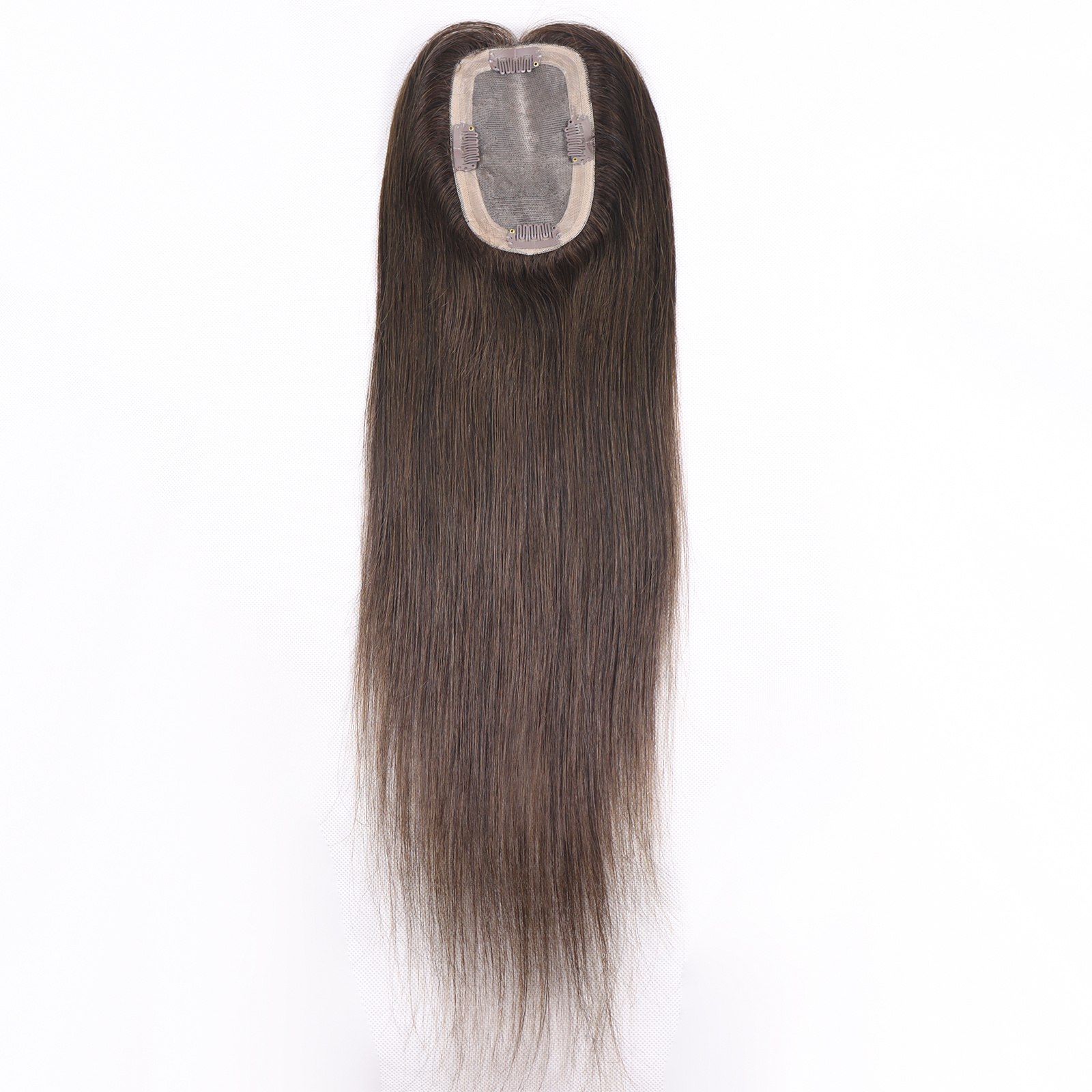 Mono Haar Topper-7.5 cm * 12.5 cm 100% Human Hair #2 Dark Brown