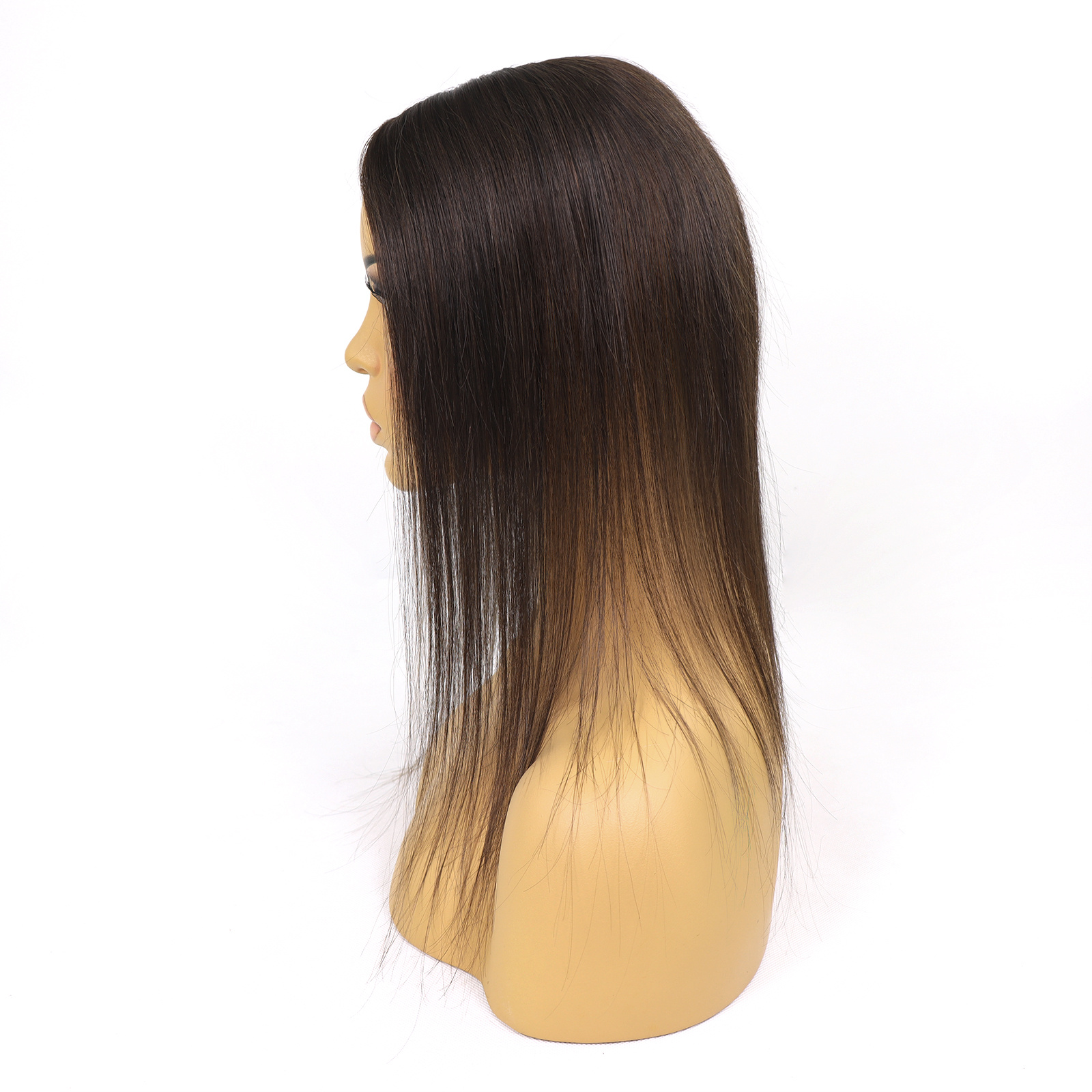Mono Haar Topper-7.5 cm * 12.5 cm 100% Human Hair #2 Dark Brown