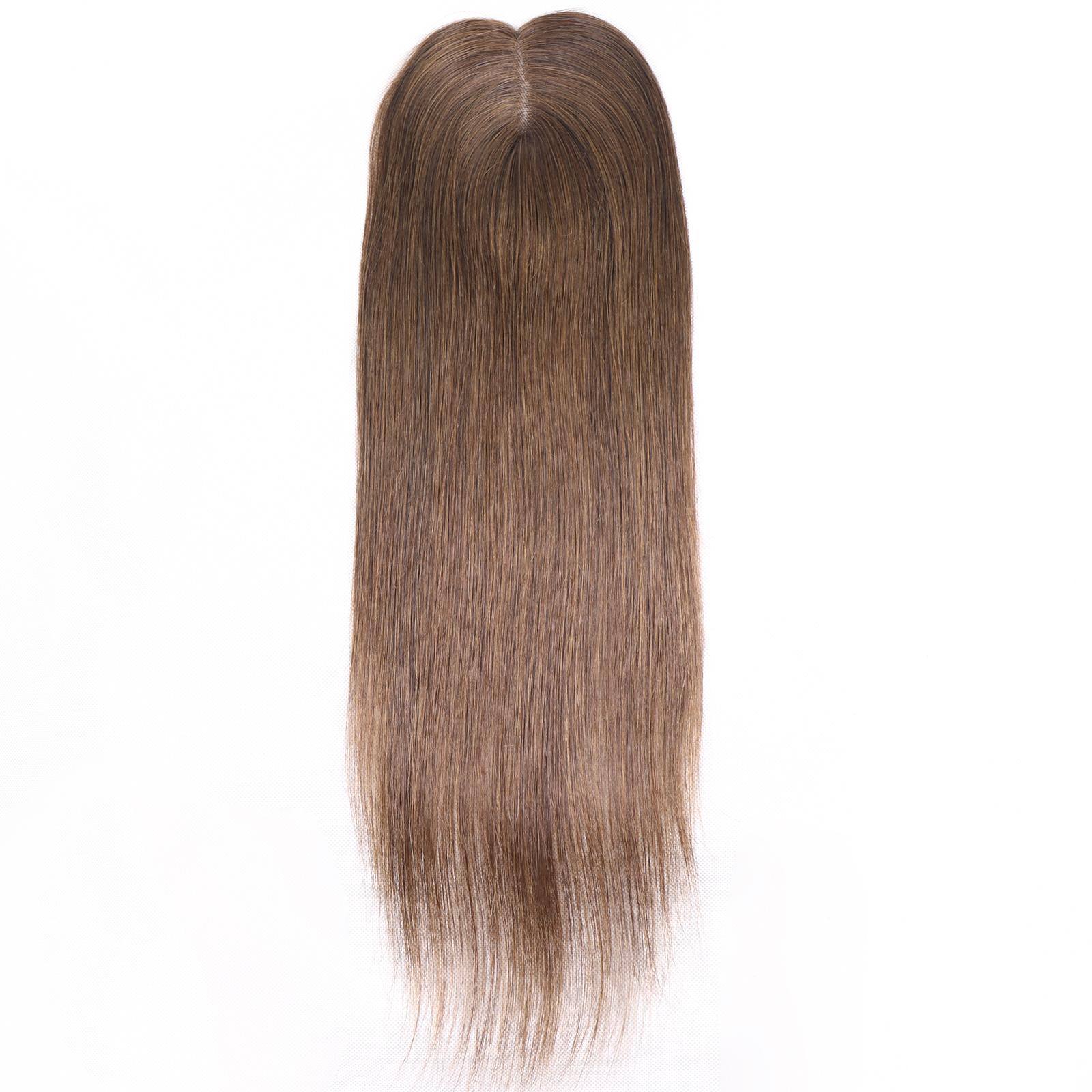 Mono Haar Topper-7.5 cm * 12.5 cm 100% Human Hair #4 Medium Brown