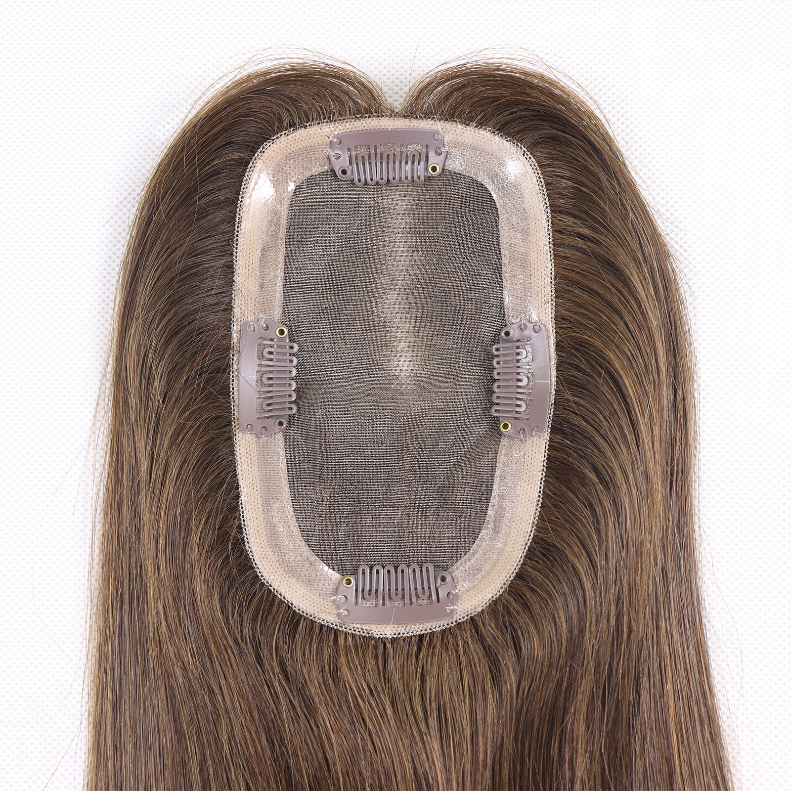 Mono Haar Topper-7.5 cm * 12.5 cm 100% Human Hair #4 Medium Brown Mono Haar Topper-7.5 cm * 12.5 cm 100% Human Hair #4 Medium Brown