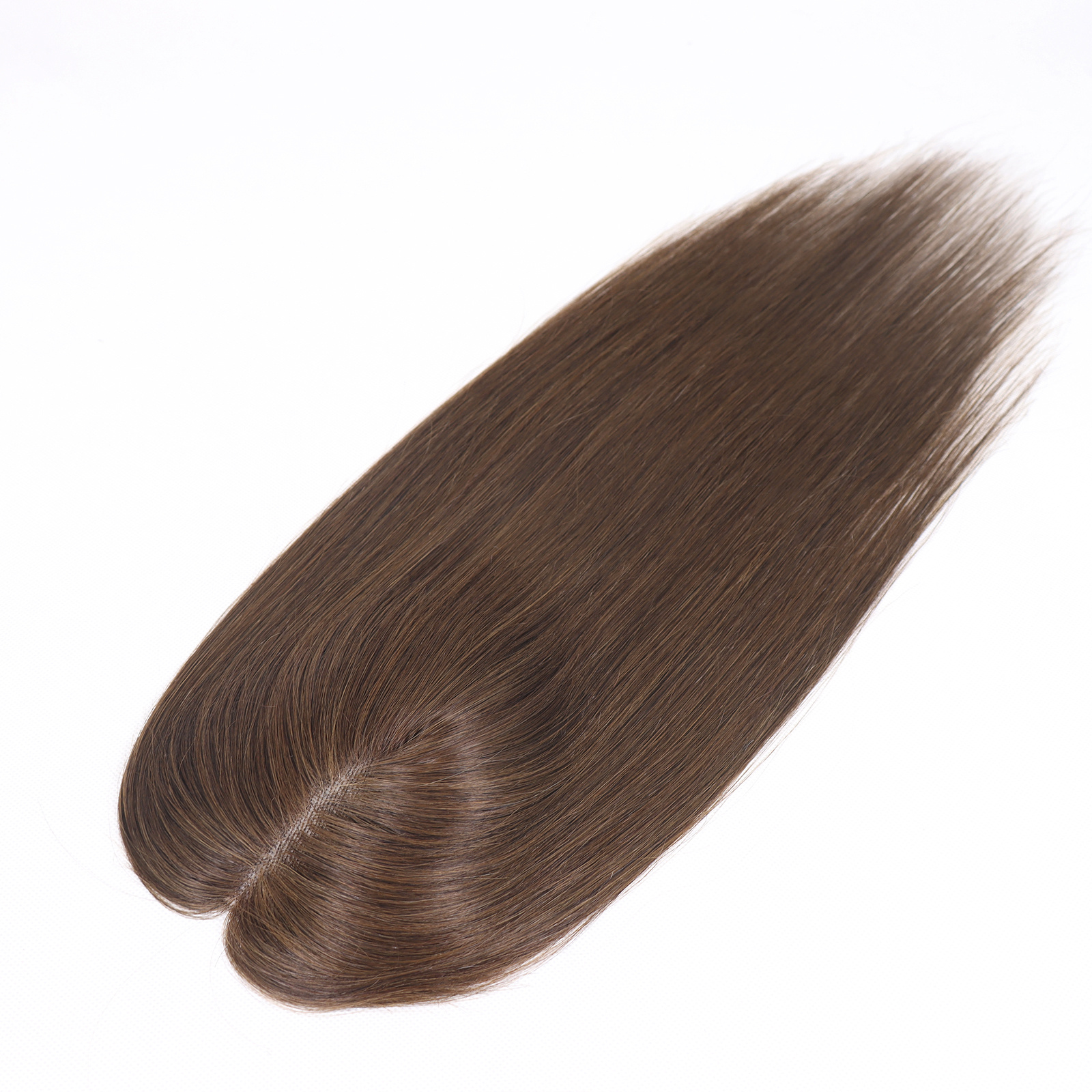 Mono Haar Topper-7.5 cm * 12.5 cm 100% Human Hair #4 Medium Brown