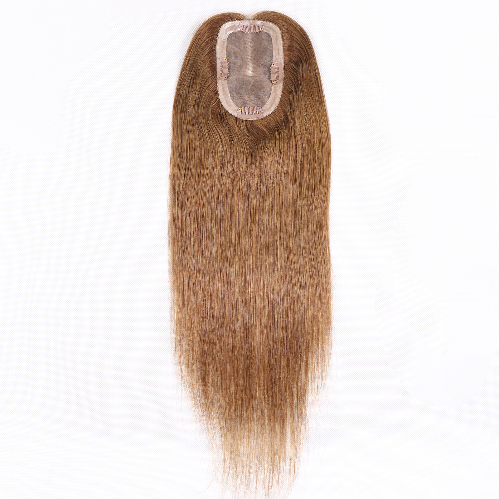 Mono Haar Topper-7.5 cm * 12.5 cm 100% Human Hair #6 Light Brown