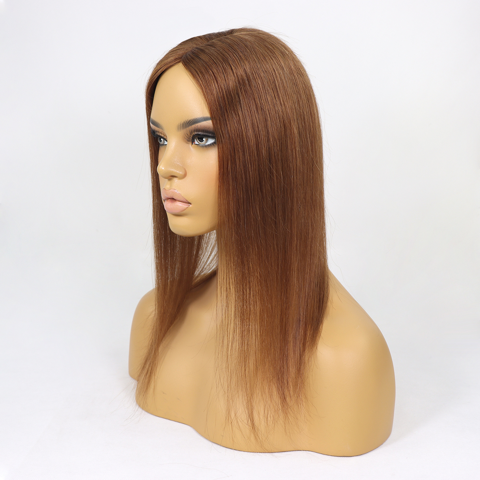 Mono Haar Topper-7.5 cm * 12.5 cm 100% Human Hair #6 Light Brown Mono Haar Topper-7.5 cm * 12.5 cm 100% Human Hair #6 Light Brown