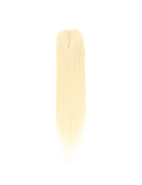 Mono Haar Topper-7.5 cm * 12.5 cm 100% Human Hair #613 Light Blonde