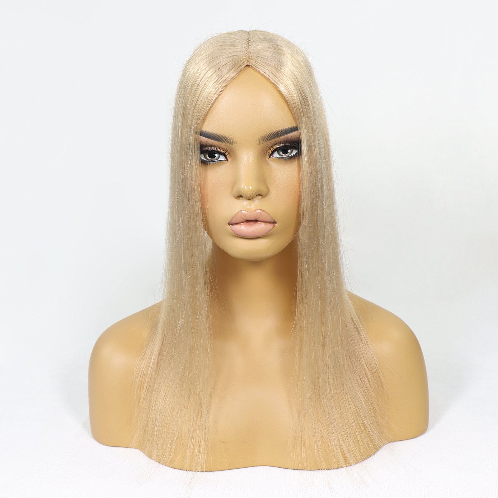 Mono Haar Topper-7.5 cm * 12.5 cm 100% Human Hair #18 Honey Blonde