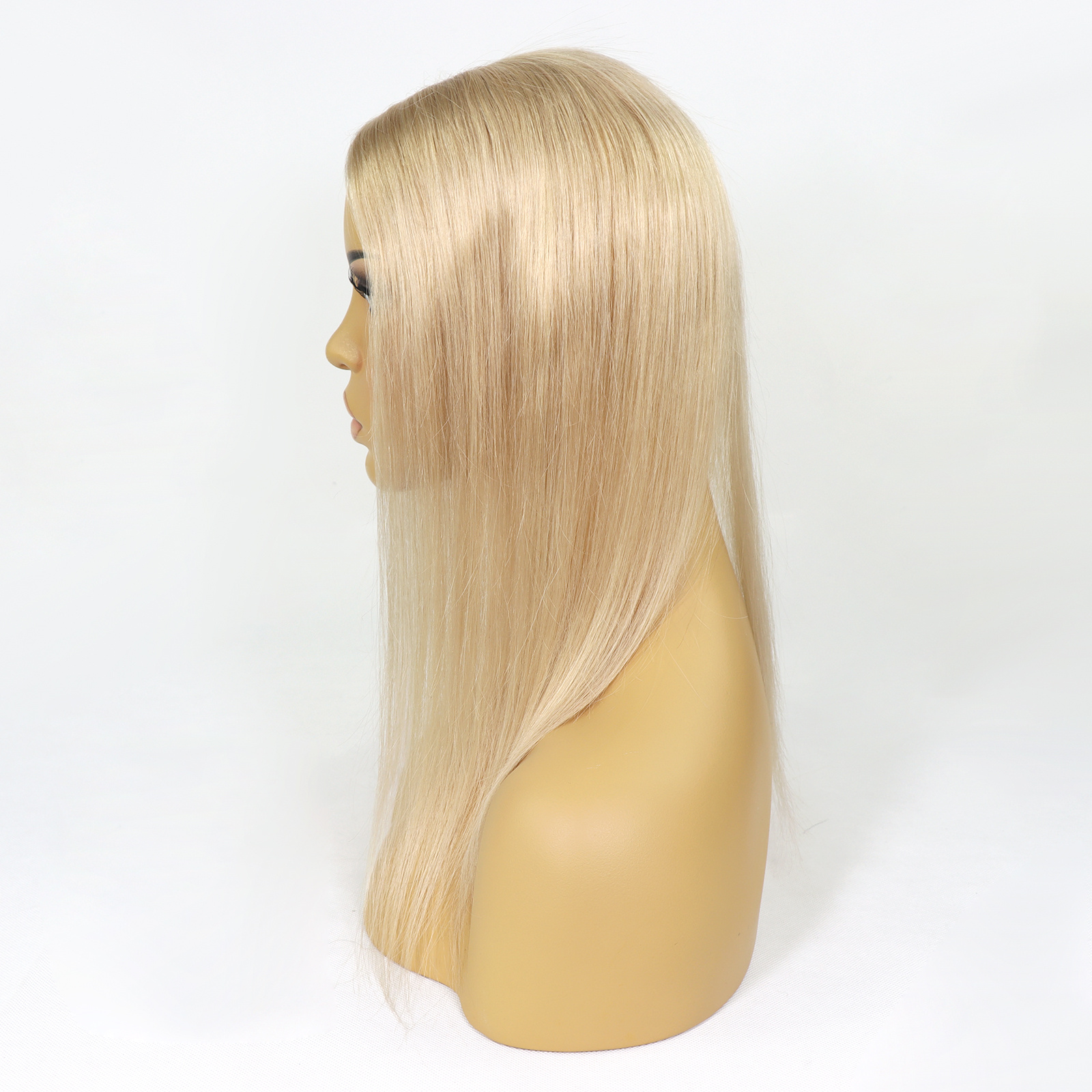 Mono Haar Topper-7.5 cm * 12.5 cm 100% Human Hair #18 Honey Blonde
