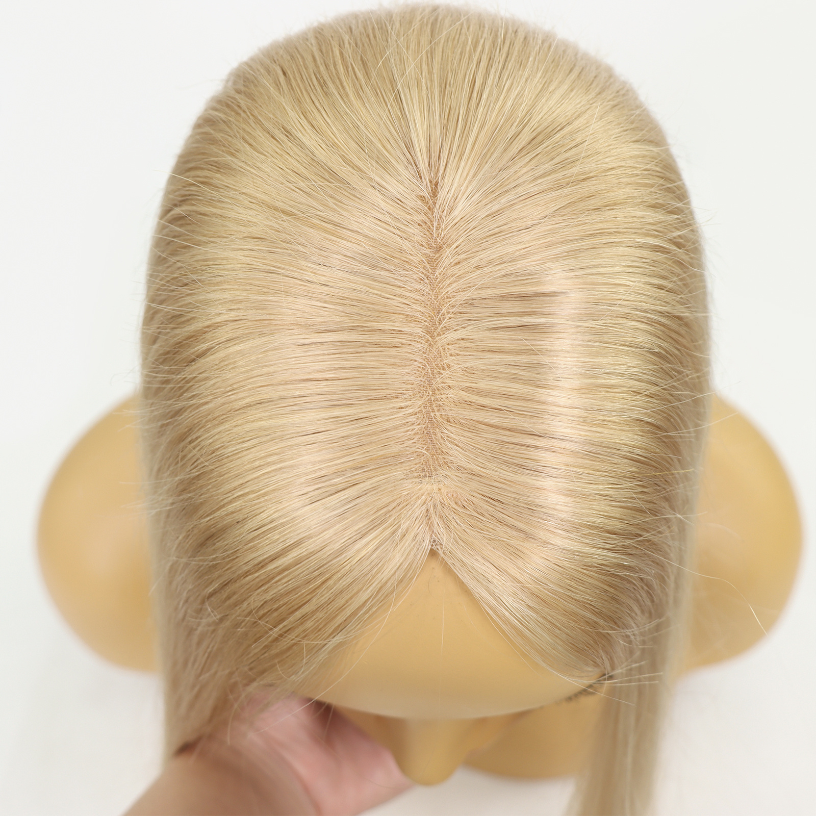 Mono Haar Topper-7.5 cm * 12.5 cm 100% Human Hair #18 Honey Blonde