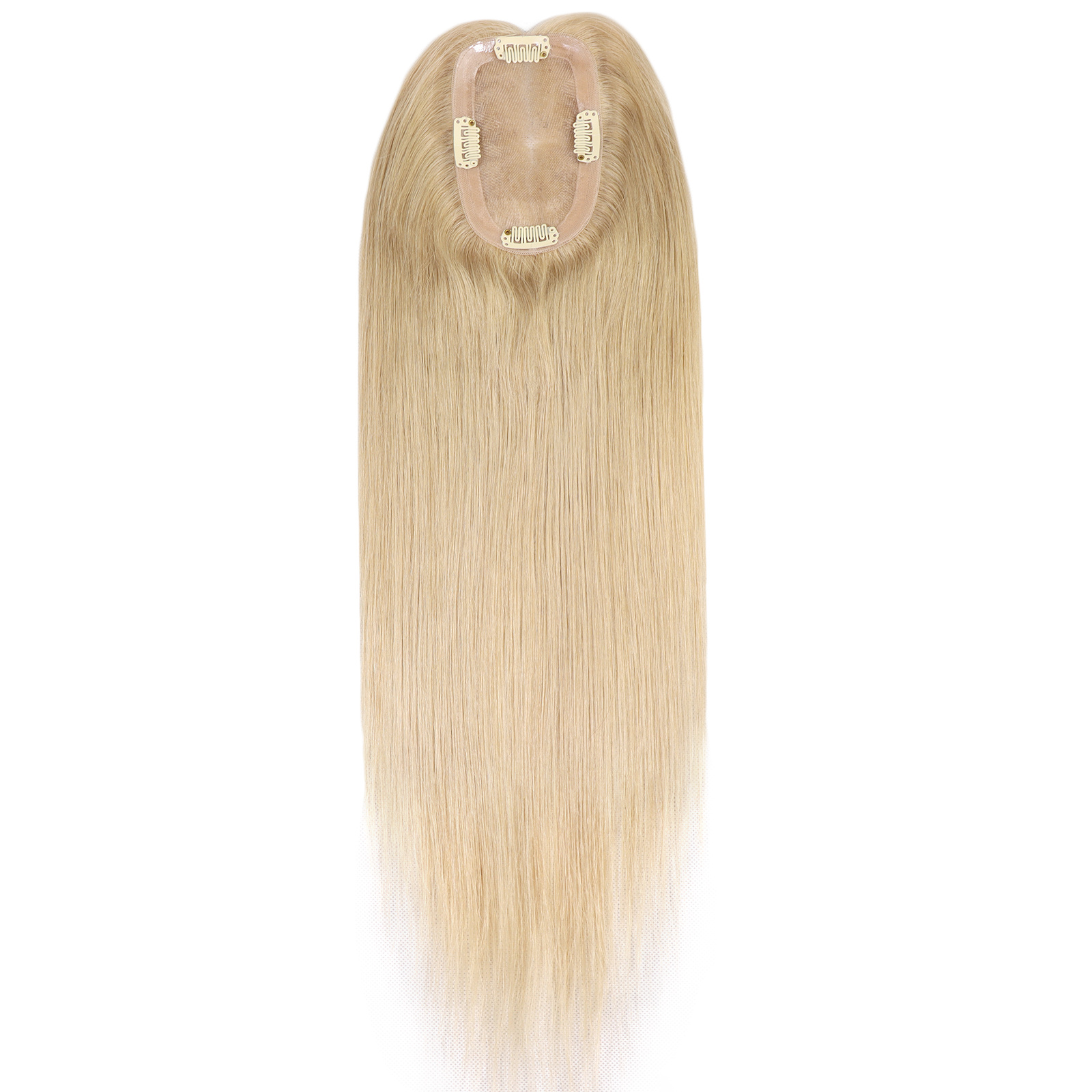 Mono Haar Topper-7.5 cm * 12.5 cm 100% Human Hair #18 Honey Blonde