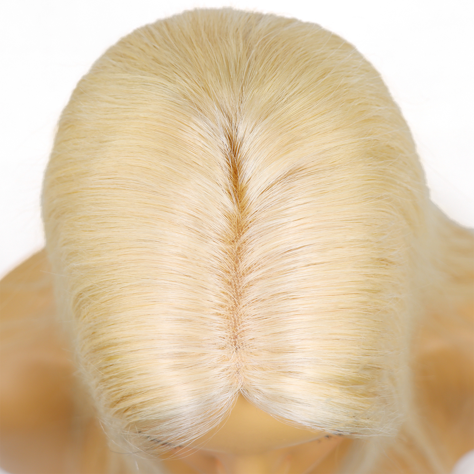 Mono Haar Topper-7.5 cm * 12.5 cm 100% Human Hair #613 Light Blonde