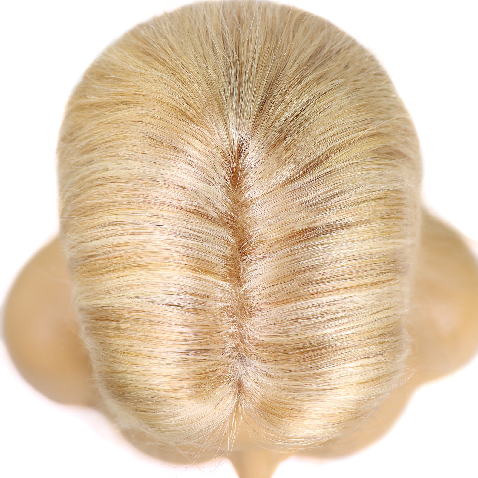 Mono Haar Topper-7.5 cm * 12.5 cm 100% Human Hair #27/613 Light Blonde mix