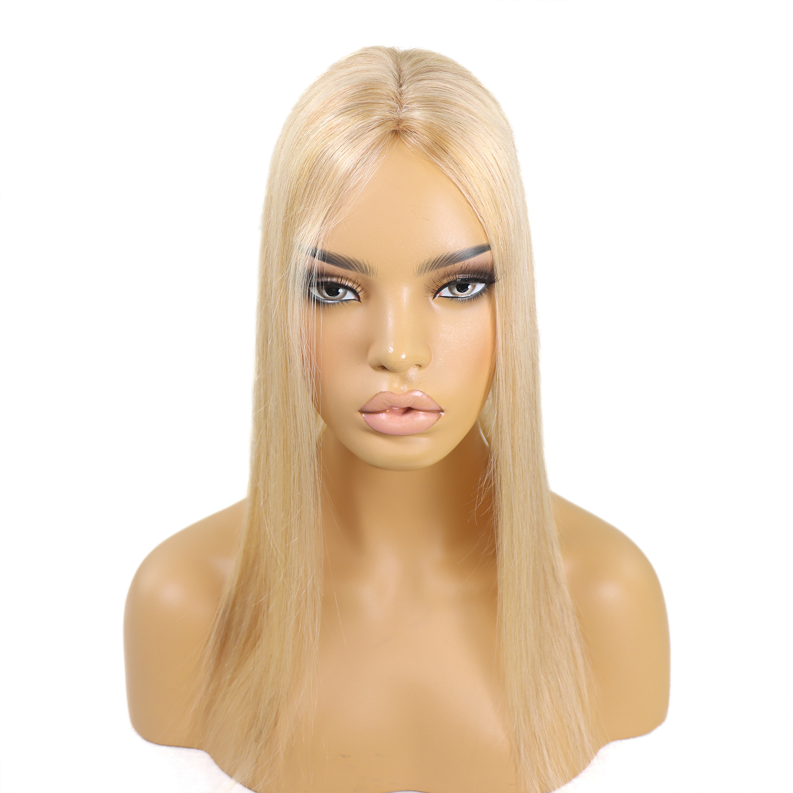 Mono Haar Topper-7.5 cm * 12.5 cm 100% Human Hair #27/613 Light Blonde mix