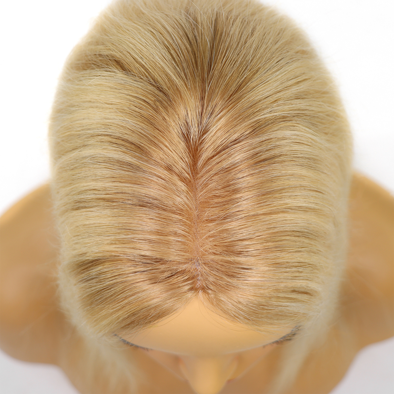 Mono Haar Topper-7.5 cm * 12.5 cm 100% Human Hair #T9/613 Light Blonde with Ash Blond Roots Mono Haar Topper-7.5 cm * 12.5 cm 100% Human Hair #T9/613 Light Blonde with Ash Blond Roots