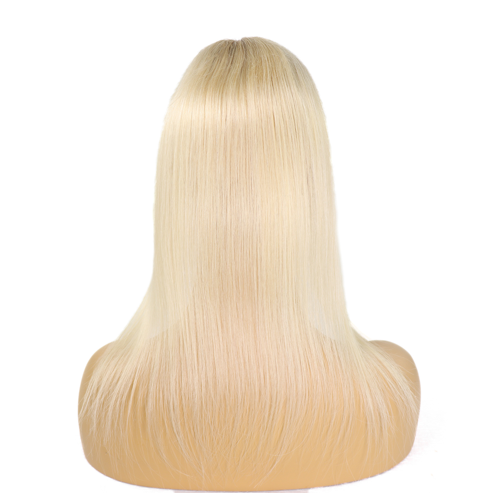 Mono Haar Topper-7.5 cm * 12.5 cm 100% Human Hair #T9/613 Light Blonde with Ash Blond Roots