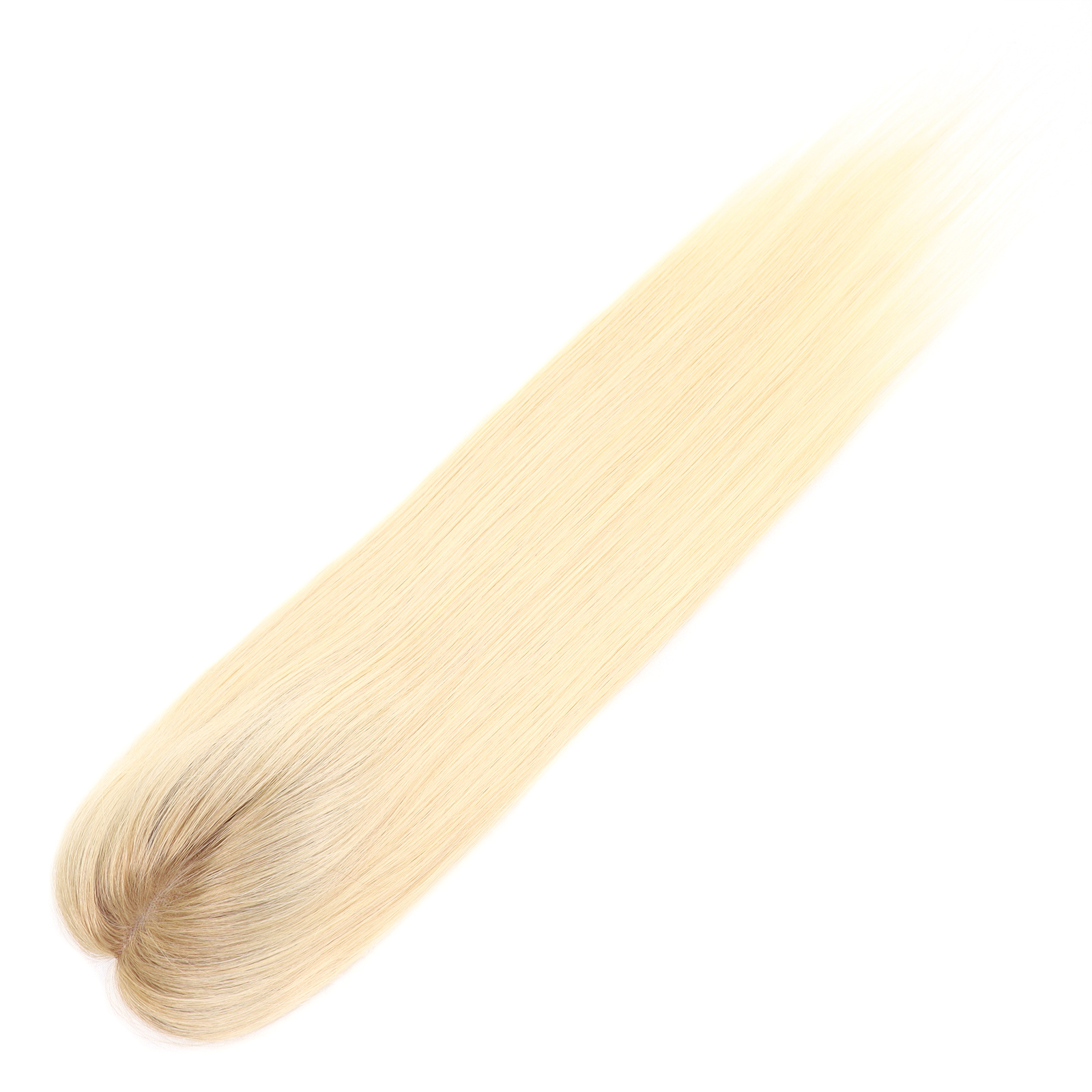 Mono Haar Topper-7.5 cm * 12.5 cm 100% Human Hair #T9/613 Light Blonde with Ash Blond Roots Mono Haar Topper-7.5 cm * 12.5 cm 100% Human Hair #T9/613 Light Blonde with Ash Blond Roots
