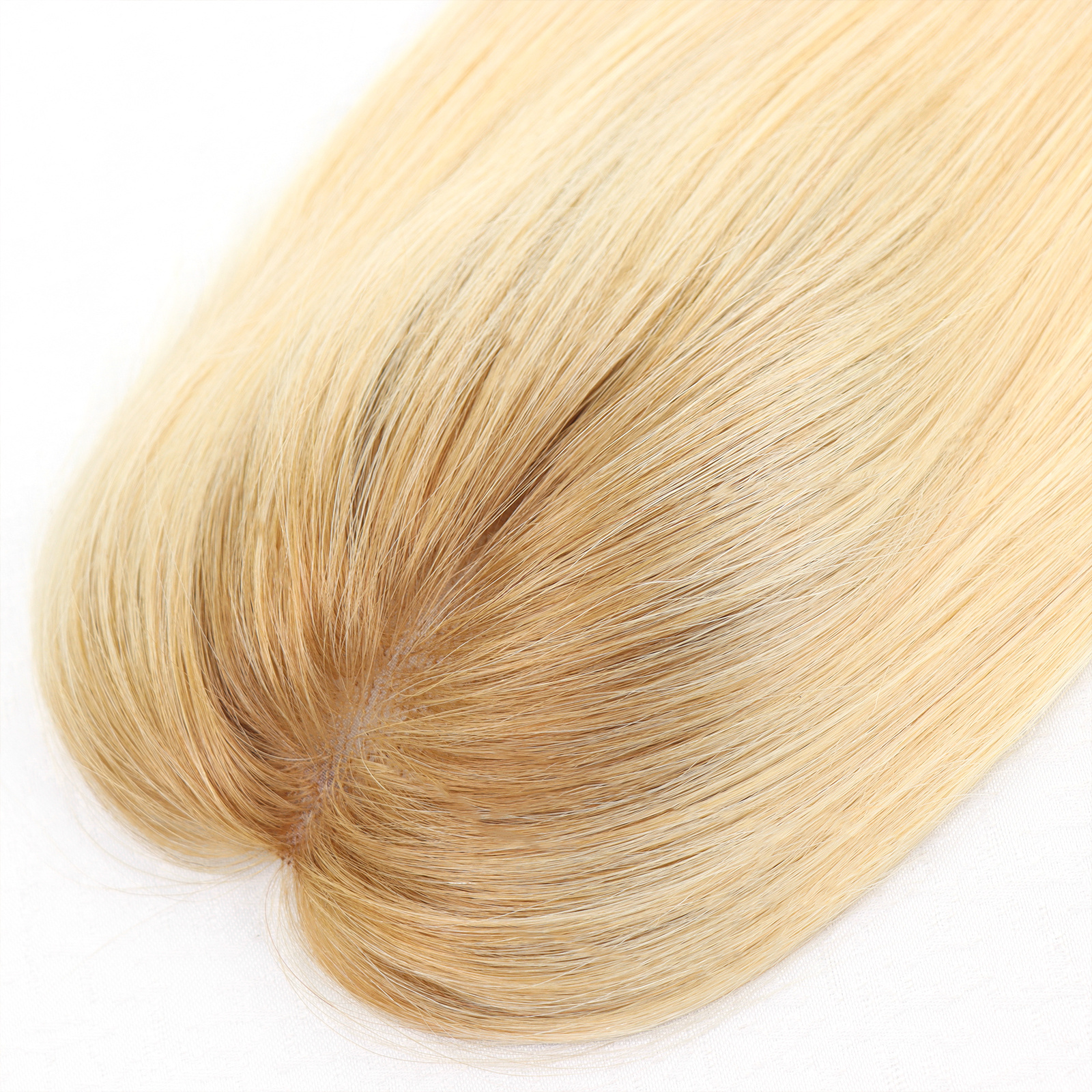 Mono Haar Topper-7.5 cm * 12.5 cm 100% Human Hair #T9/613 Light Blonde with Ash Blond Roots Mono Haar Topper-7.5 cm * 12.5 cm 100% Human Hair #T9/613 Light Blonde with Ash Blond Roots