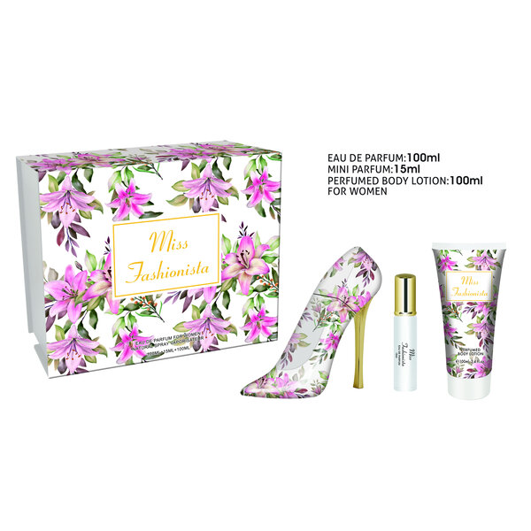 Tiverton Miss Fashionista White Giftset 100 EDP + bodylotion 100 ml + 15 ml pocket spray
