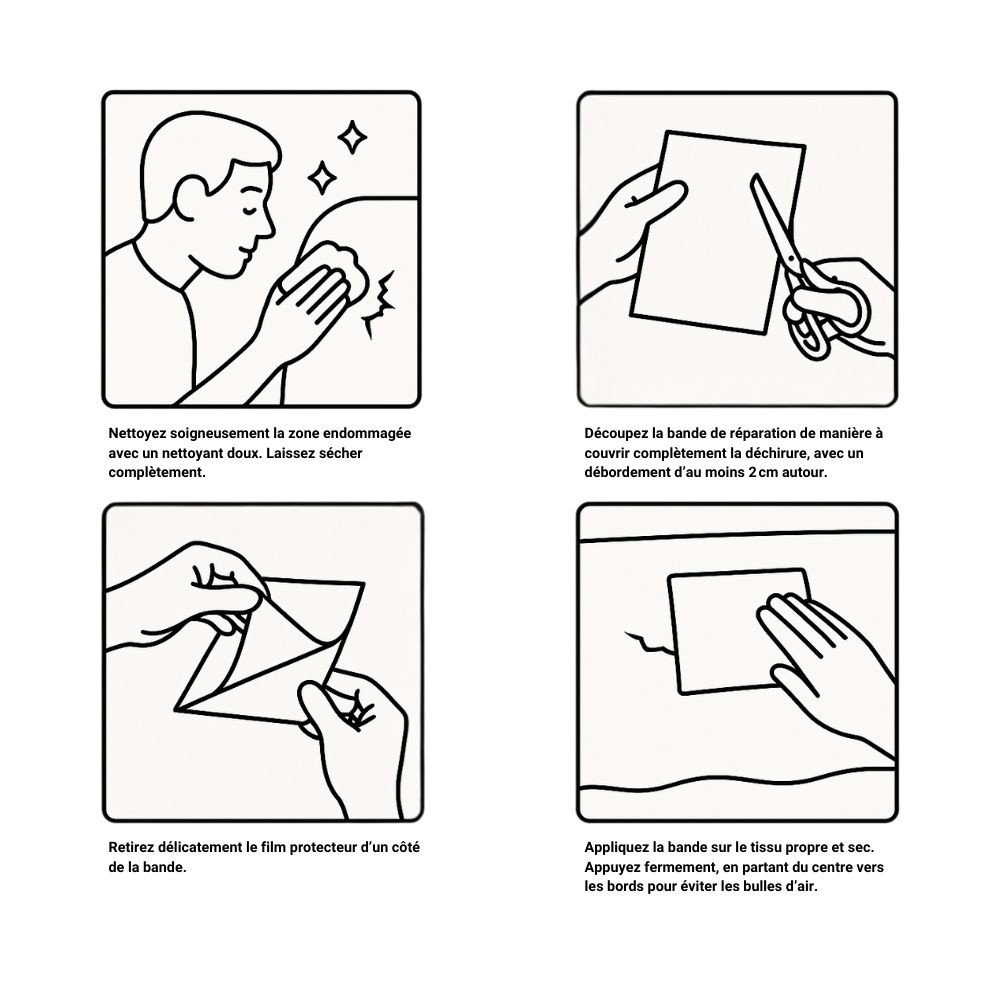 Ruban De Réparation étanche Pour Tente, Voile, Bâche – Renforcé Fibre De Verre, Résistant UV – Largeur 8 Ou 10 Cm, Rouleau 10m