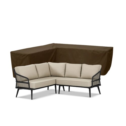 Housse de banc de jardin gauche à côtés inégaux 600D luxe brun foncé 