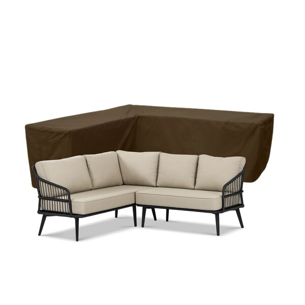 Housse de banc de jardin gauche à côtés inégaux 600D luxe brun foncé