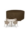 Housse de salon de jardin pour table ronde 600D luxe brun foncé