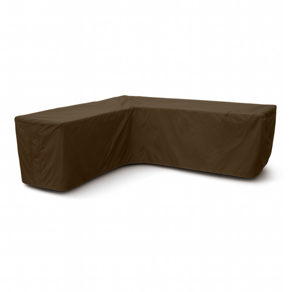 Housse de banc de jardin gauche à côtés inégaux 600D luxe brun foncé