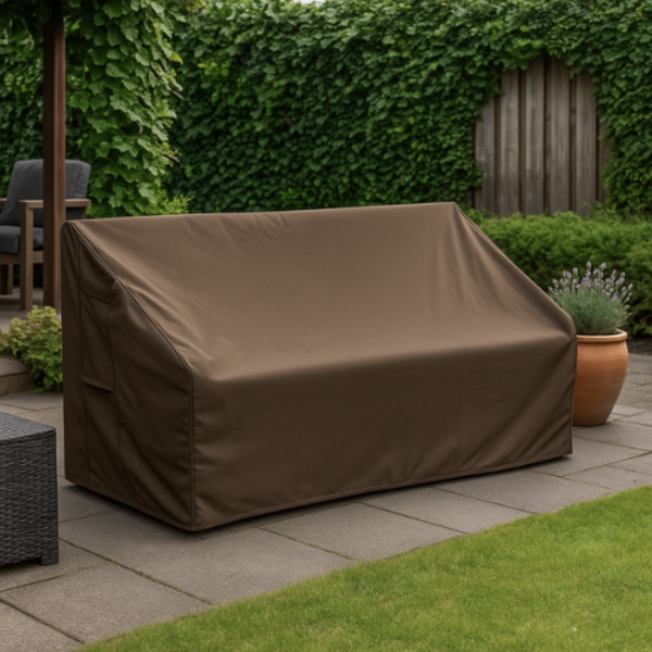 Housse de banc de jardin droit 600D luxe brun foncé