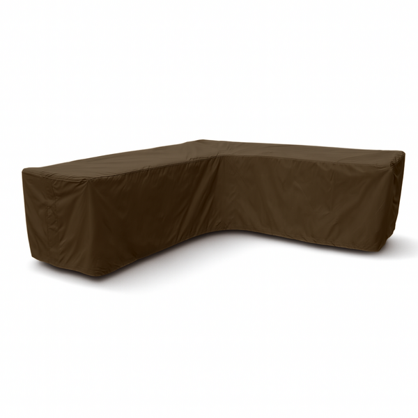 Housse de banc d’angle de jardin aux côtés égaux 600D luxe brun foncé