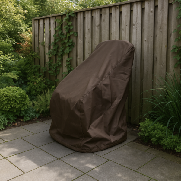 Housse de chaise de jardin 600D luxe brun foncé